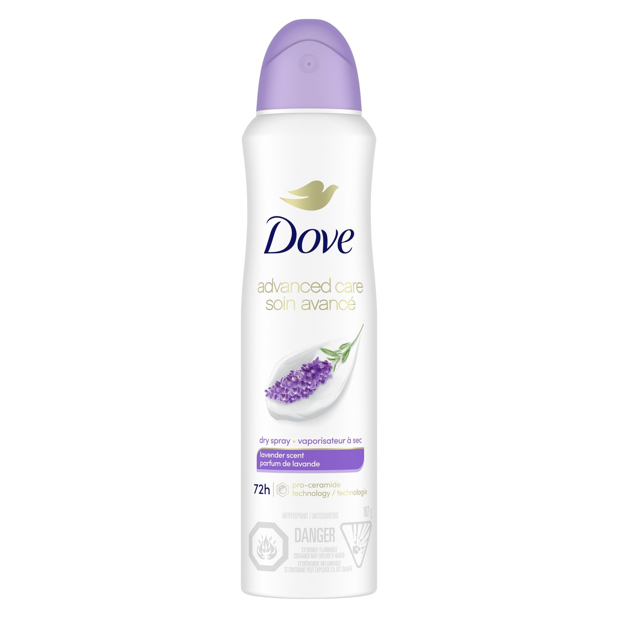 Dove Advanced Care Beauty Finish Dry Spray Antiperspirant Deodorant for Women with ¼ Moisturizers 107 g