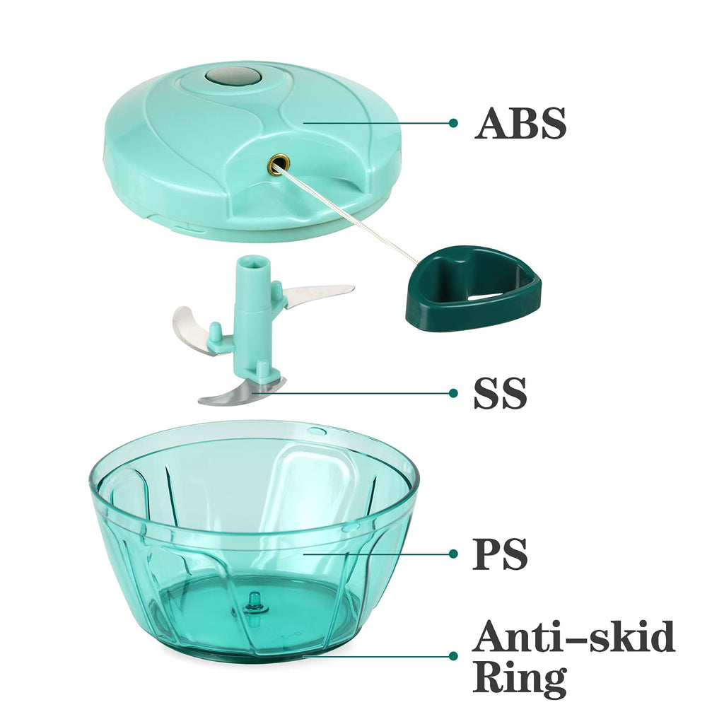 Cambom Manual Food Chopper Vegetable Cutter, Hand String Vegetable Chopper Onions Cutter for Vegetable Fruits Nuts BPA Free Food Safe Material,