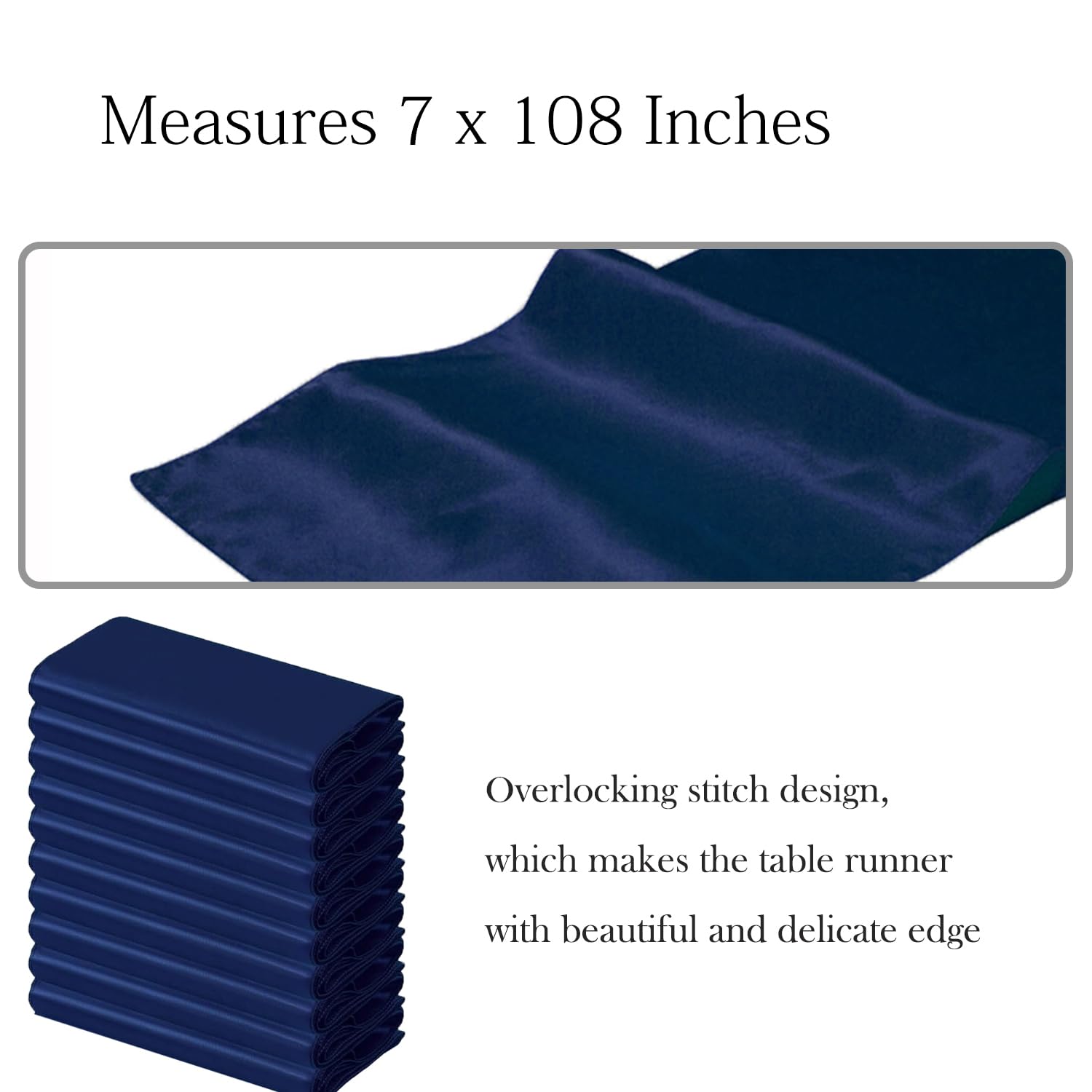 50 Baby Blue Chair Sashes Satin Chair Bows for Wedding Birthday Party Fiesta Decor - 7x108 Inches Ribbons Ties Fitted Banquets Folding Decorations