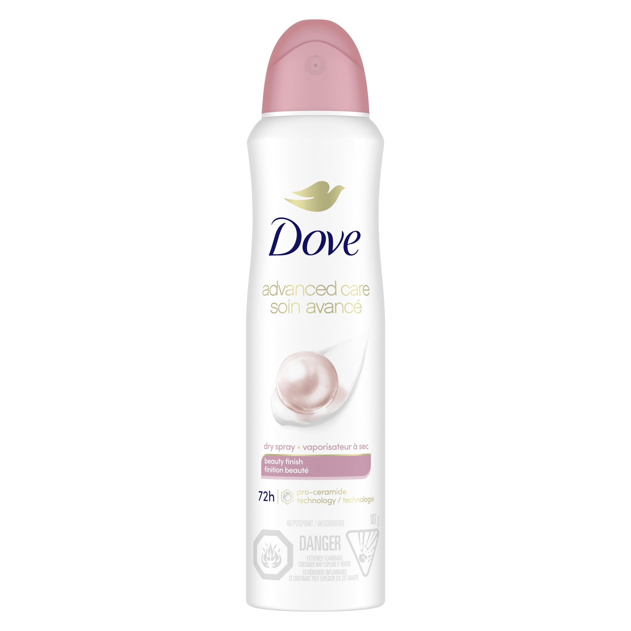 Dove Advanced Care Beauty Finish Dry Spray Antiperspirant Deodorant for Women with ¼ Moisturizers 107 g
