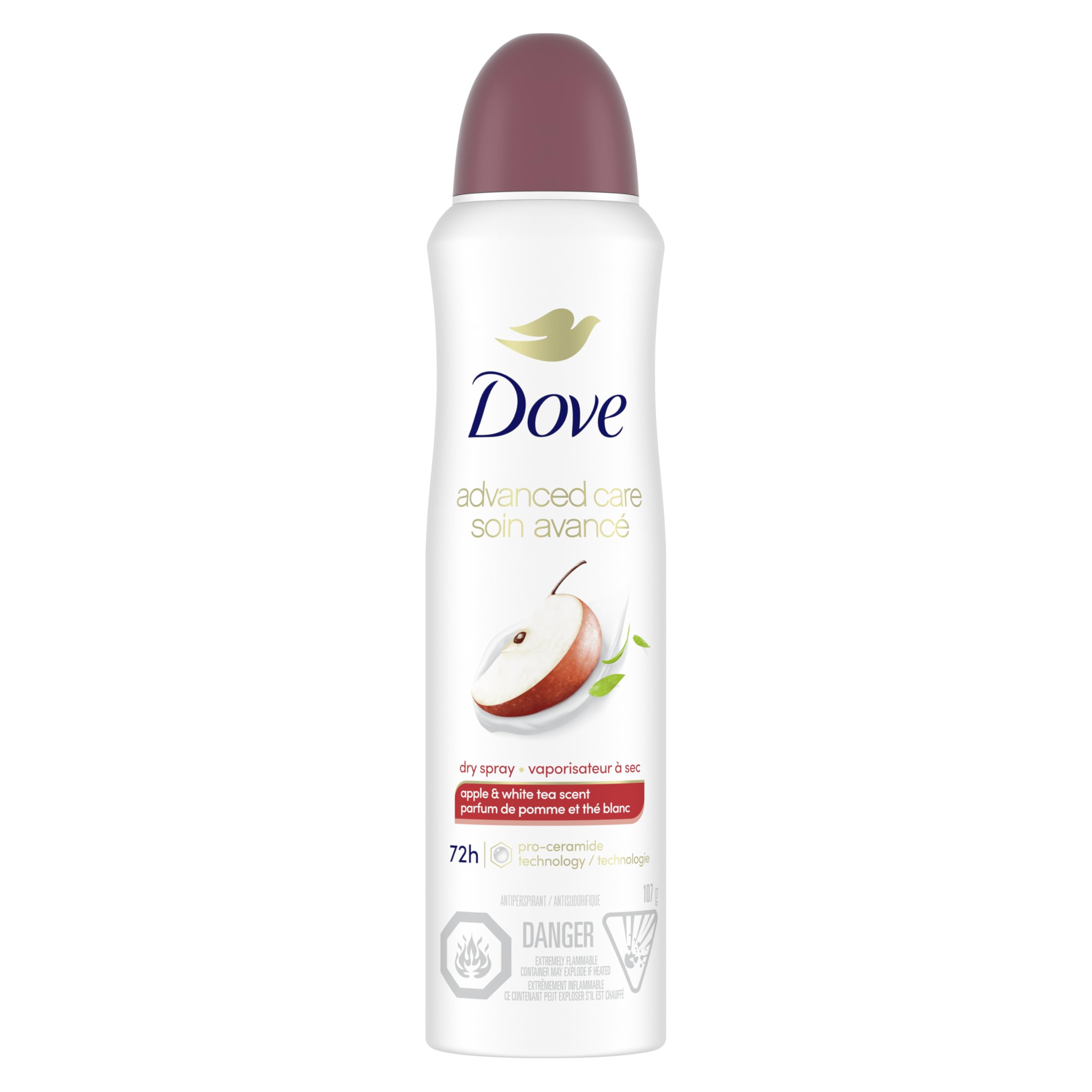 Dove Advanced Care Beauty Finish Dry Spray Antiperspirant Deodorant for Women with ¼ Moisturizers 107 g