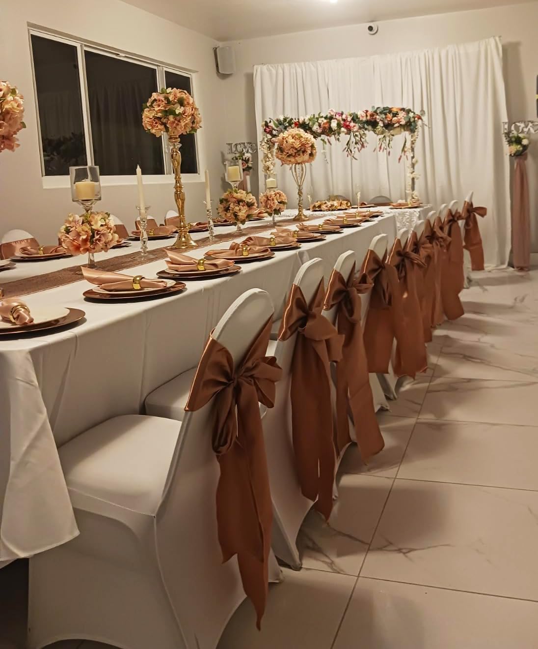 50 Baby Blue Chair Sashes Satin Chair Bows for Wedding Birthday Party Fiesta Decor - 7x108 Inches Ribbons Ties Fitted Banquets Folding Decorations