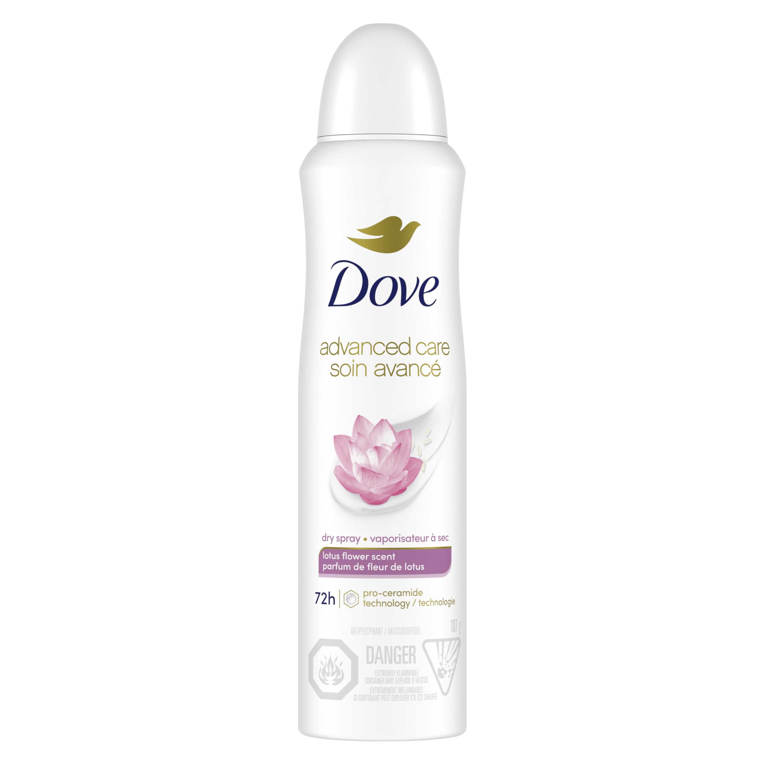Dove Advanced Care Beauty Finish Dry Spray Antiperspirant Deodorant for Women with ¼ Moisturizers 107 g