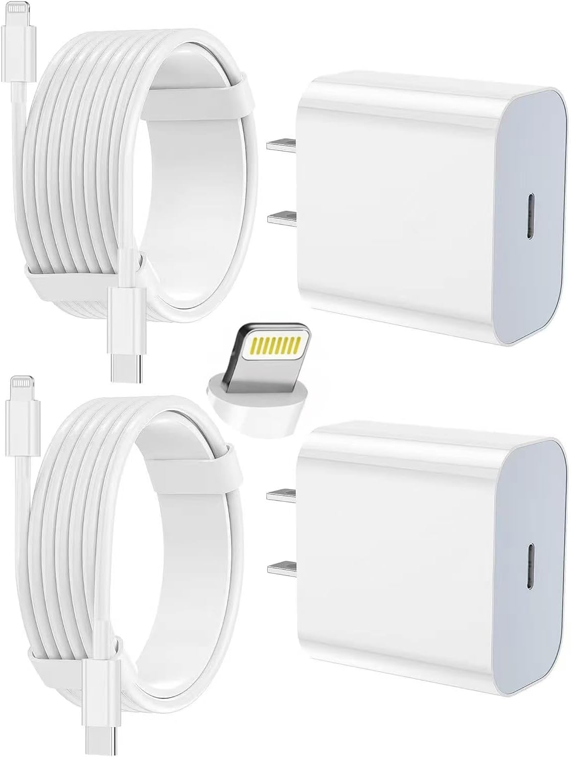 iPhone Charger Apple Charger, [Apple MFi Certified]2 Pack Apple Type C Wall Charger Block with 2 Pack [6FT&10FT] Long USB C to Lightning Cable for iPhone 14/13/12/12 Pro Max/11/Xs Max/XR/X,AirPods Pro
