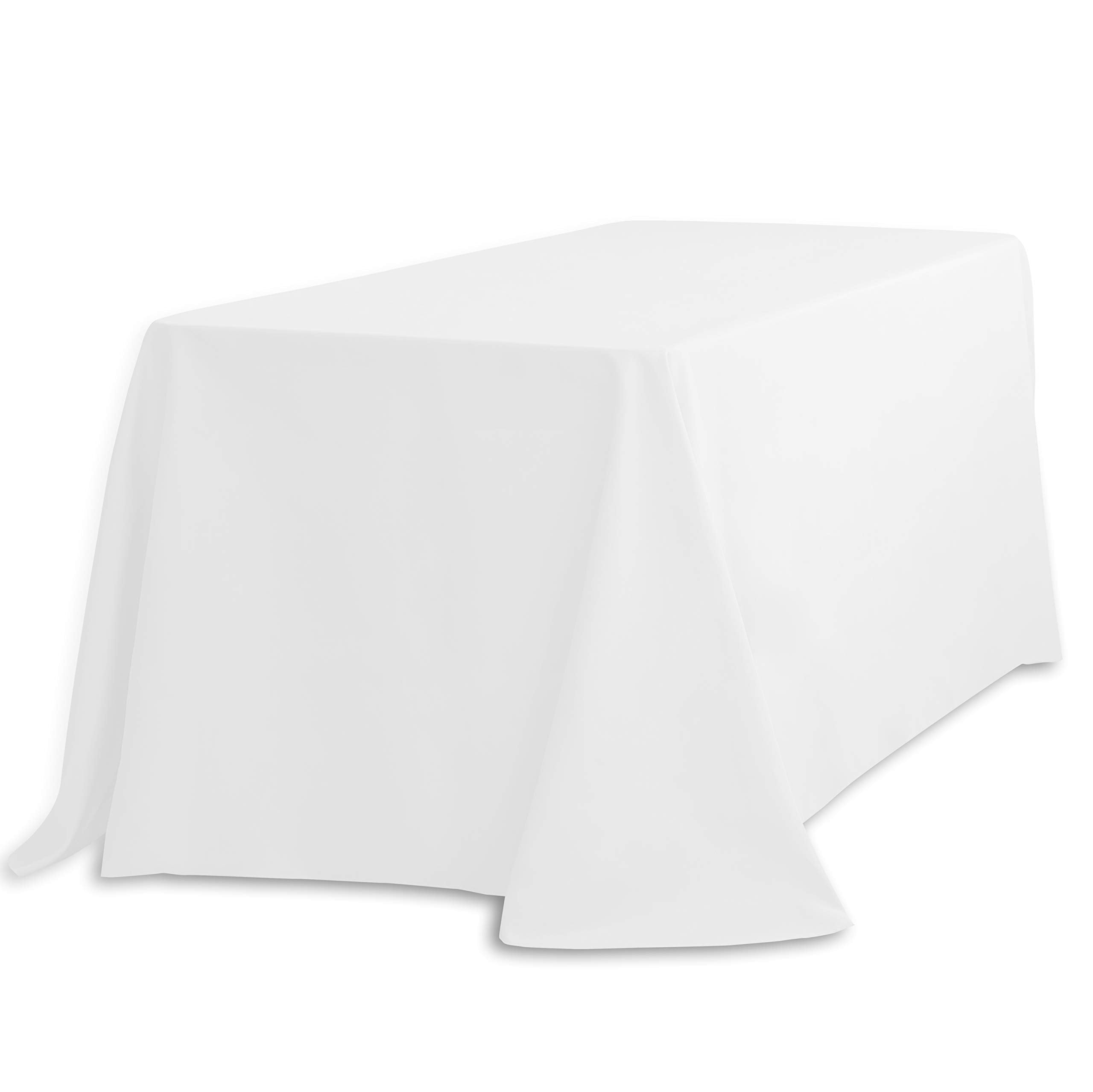 LinenTablecloth 90 x 132-Inch Rectangular Polyester Tablecloth White