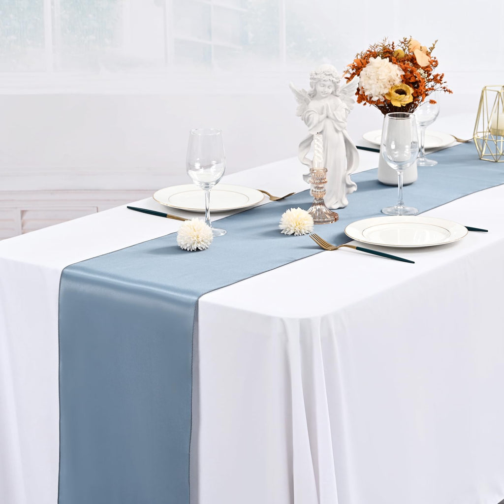 Pesonlook 15 Pack Royal Blue Table Runners 12 x 108 Inch Long for Rectangle Round Tables, Satin Table Runner for Wedding, Birthday Party Banquets Graduation Engagements Decoration