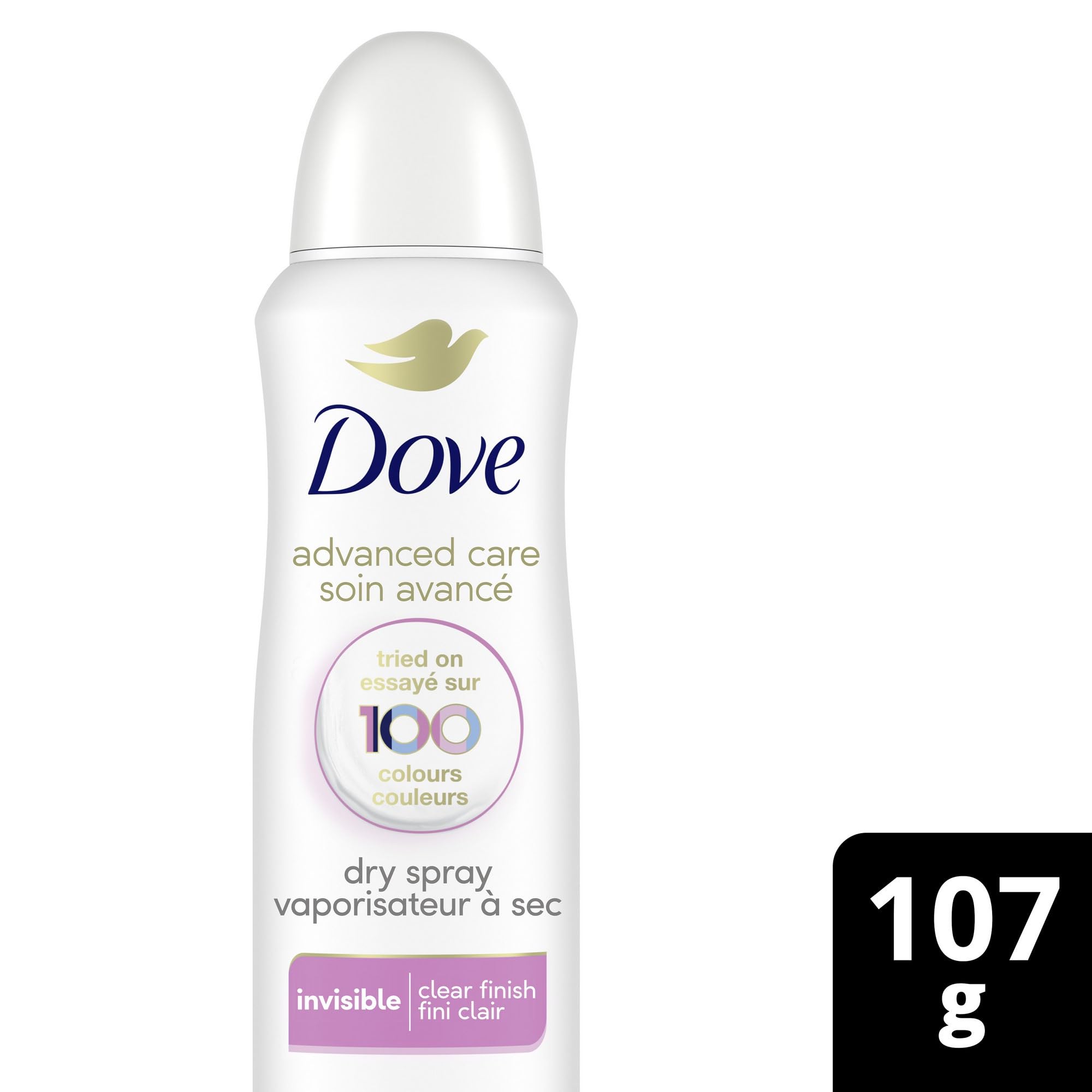 Dove Advanced Care Beauty Finish Dry Spray Antiperspirant Deodorant for Women with ¼ Moisturizers 107 g