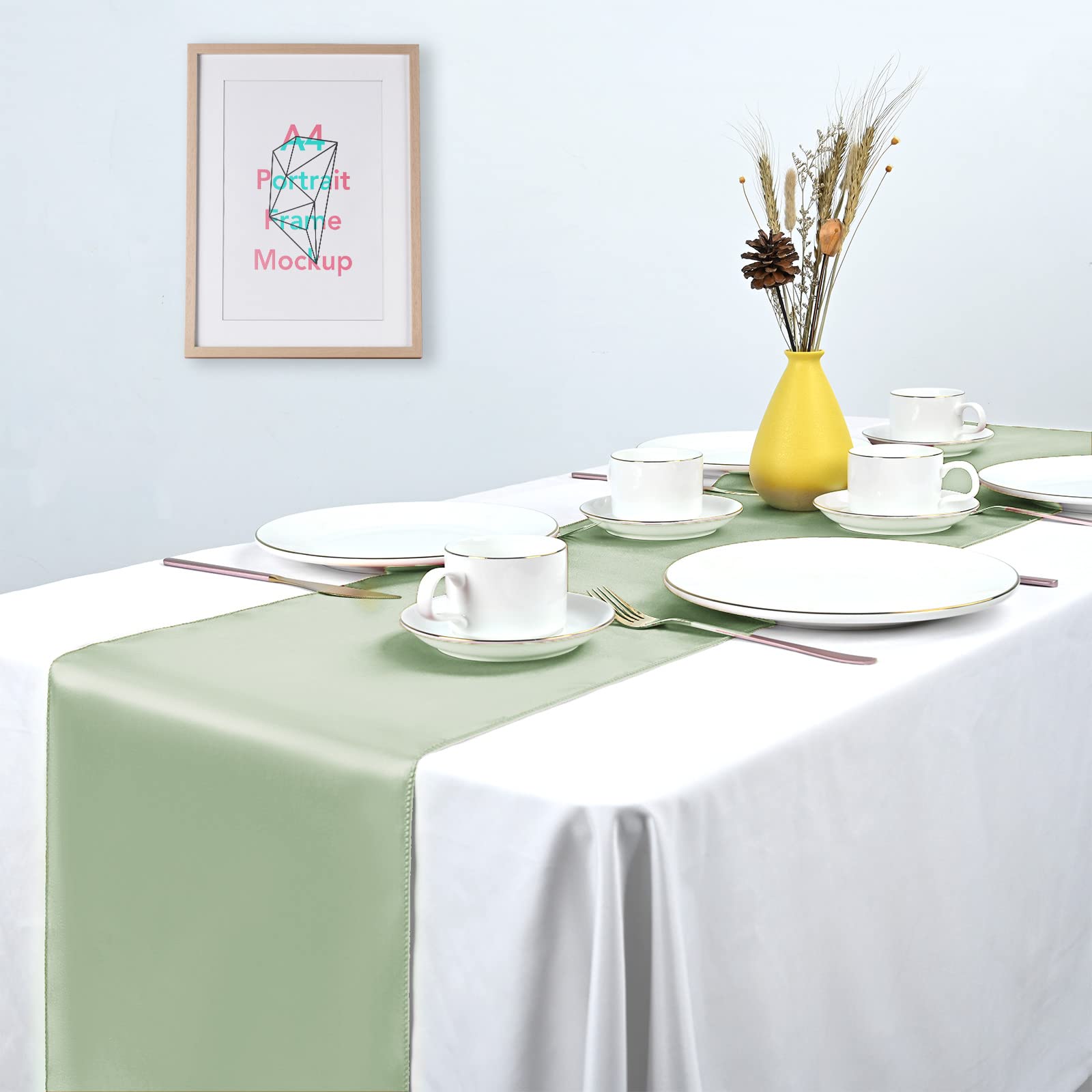 Pesonlook 15 Pack Royal Blue Table Runners 12 x 108 Inch Long for Rectangle Round Tables, Satin Table Runner for Wedding, Birthday Party Banquets Graduation Engagements Decoration