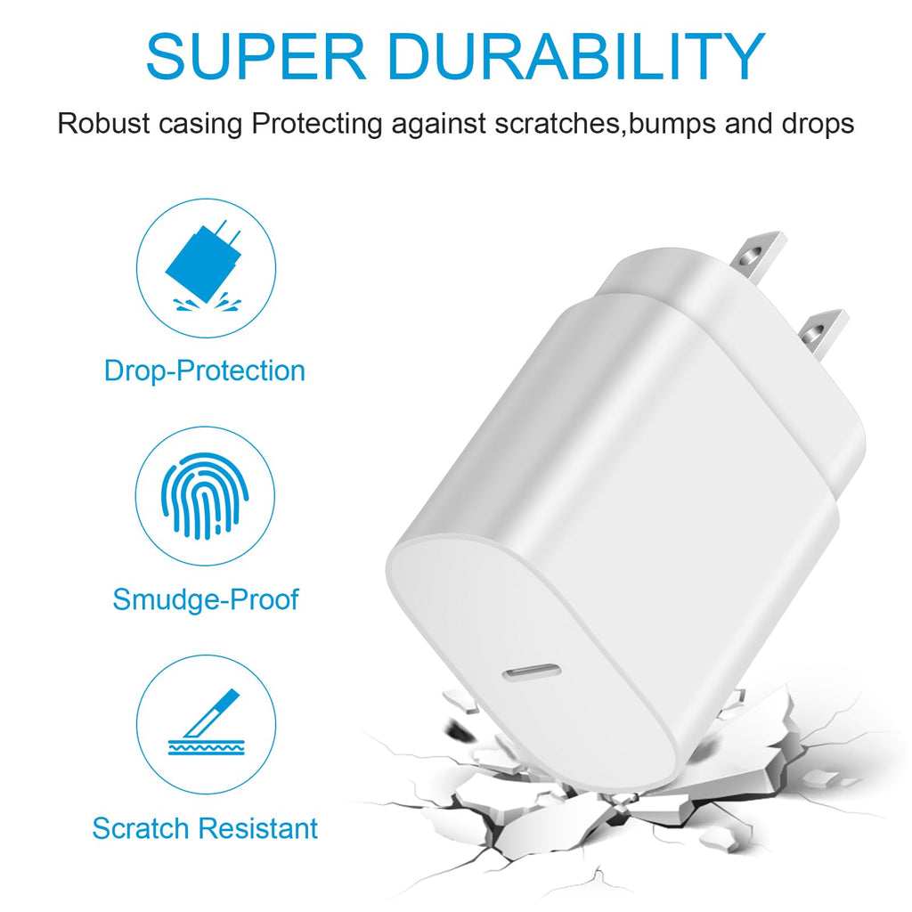 USB C Fast Charger,2 Pack Type C Fast Charger Wall Charger Super Fast Charging Block for Galaxy S24 S23 S22 S21 S20 Ultra S10 S9, Note 20 10 9, with 6ft USB C to Type C Cable 25W Charger Adapter