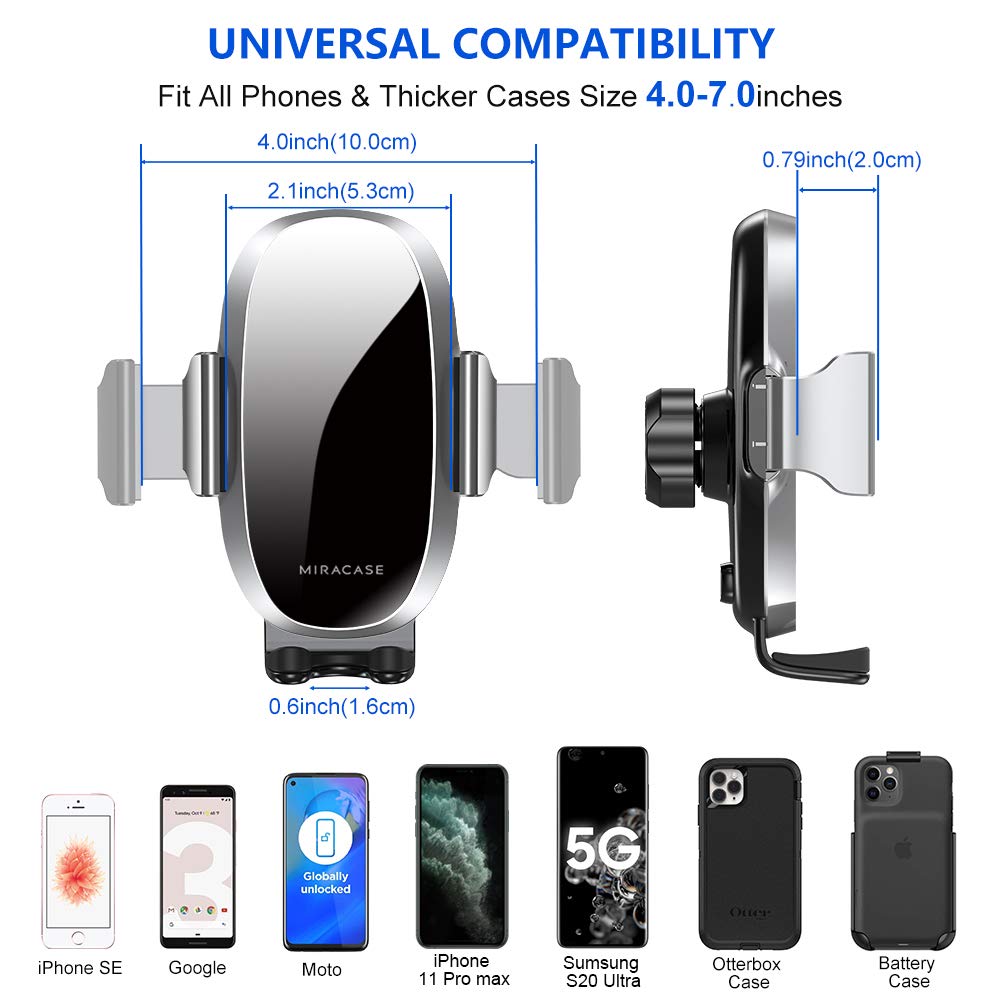 Miracase Phone Holder for Car Vent【2026 Wider Clamp & Metal Hook】 Car Phone Holder Mount for Vent Clip Hand Free Cell Phone Car Mount for iPhone 17 Pro Max 16 15 14 13 12 Samsung S25 Car Accesorries