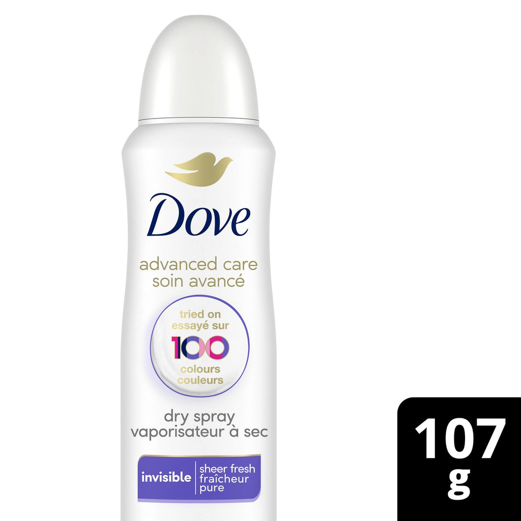 Dove Advanced Care Beauty Finish Dry Spray Antiperspirant Deodorant for Women with ¼ Moisturizers 107 g