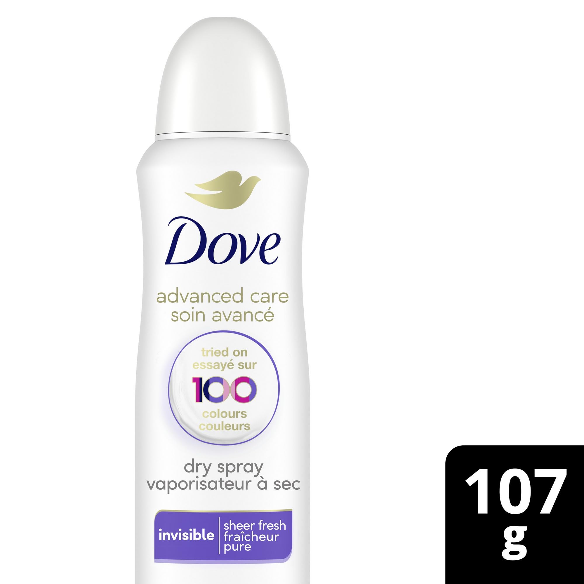 Dove Advanced Care Beauty Finish Dry Spray Antiperspirant Deodorant for Women with ¼ Moisturizers 107 g