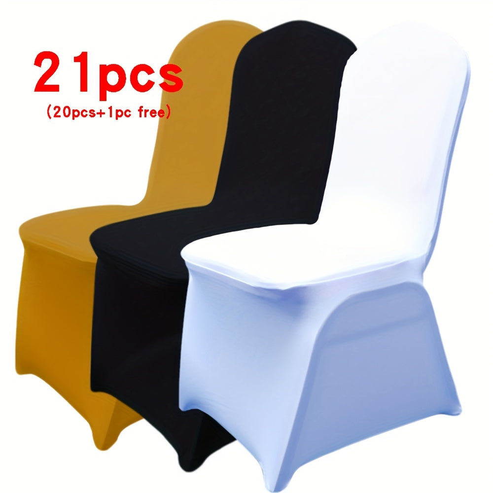 21pcs Multi-Color Chair Cover Set for Weddings, Banquets, And Party Chair Decorations