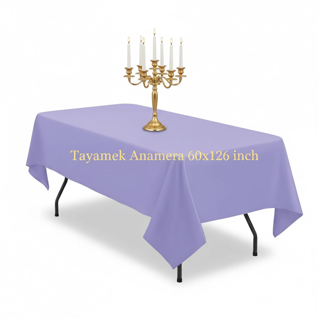 60 x 126 Inch Tablecloth, Lavender Tablecloth for 8 Feet Rectangle Tables