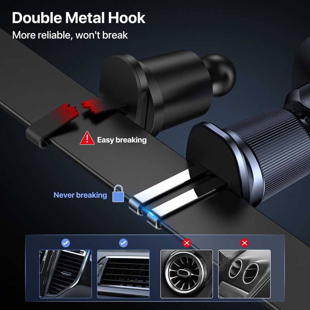 Miracase Car Phone Mount, [Upgraded Strong Military Grade Suction Cup] Long Arm Phone Holder for Car Dashboard Windshield Vent, Hands Free Cell Phone Holder Compatible with All Mobile Phones