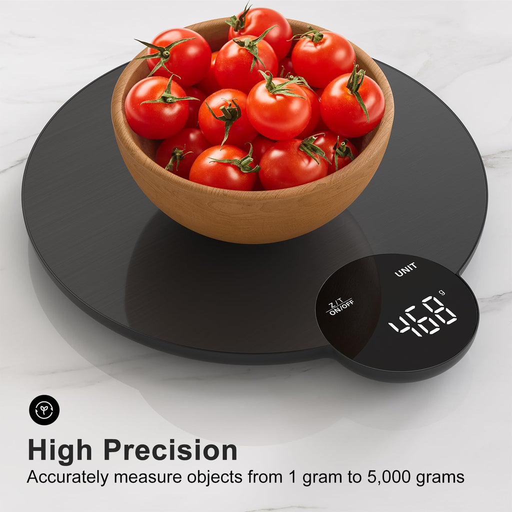 Ultrean Food Scale, Digital Kitchen Scale Weight Grams and Ounces for Baking and Cooking, 6 Units with Tare Function, 11lb (Batteries Included) (Black)