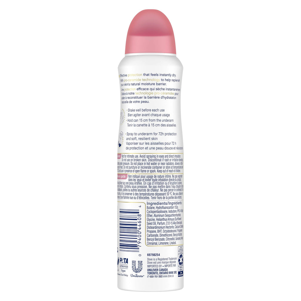 Dove Advanced Care Beauty Finish Dry Spray Antiperspirant Deodorant for Women with ¼ Moisturizers 107 g