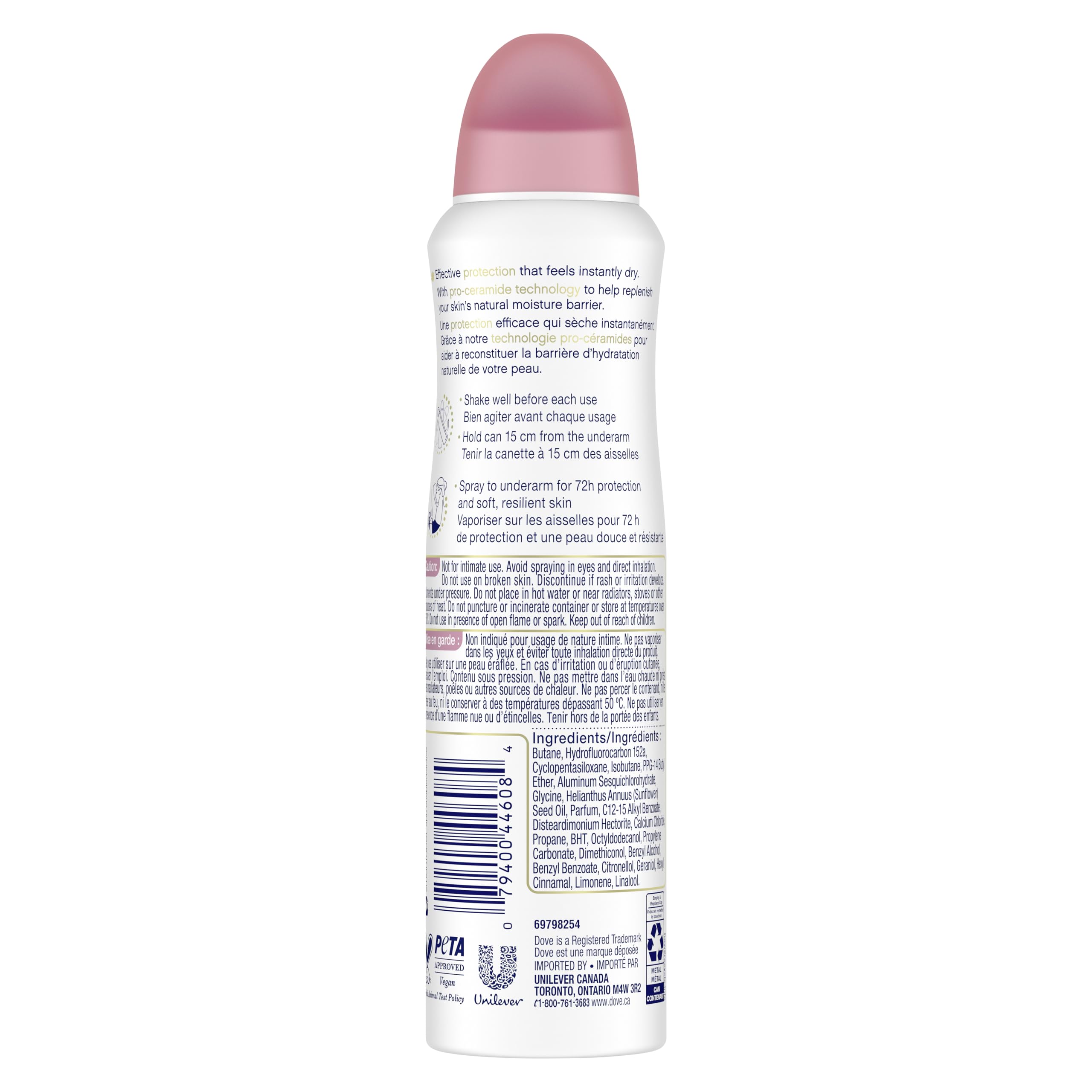 Dove Advanced Care Beauty Finish Dry Spray Antiperspirant Deodorant for Women with ¼ Moisturizers 107 g