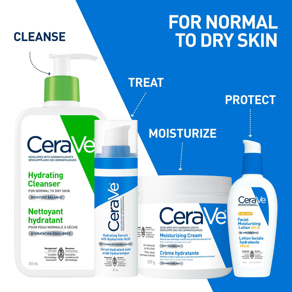 CeraVe Moisturizing Cream Travel Size Daily Face and Body Moisturizer for Normal to Dry Skin with Hyaluronic Acid Fragrance Free, 57 Grams