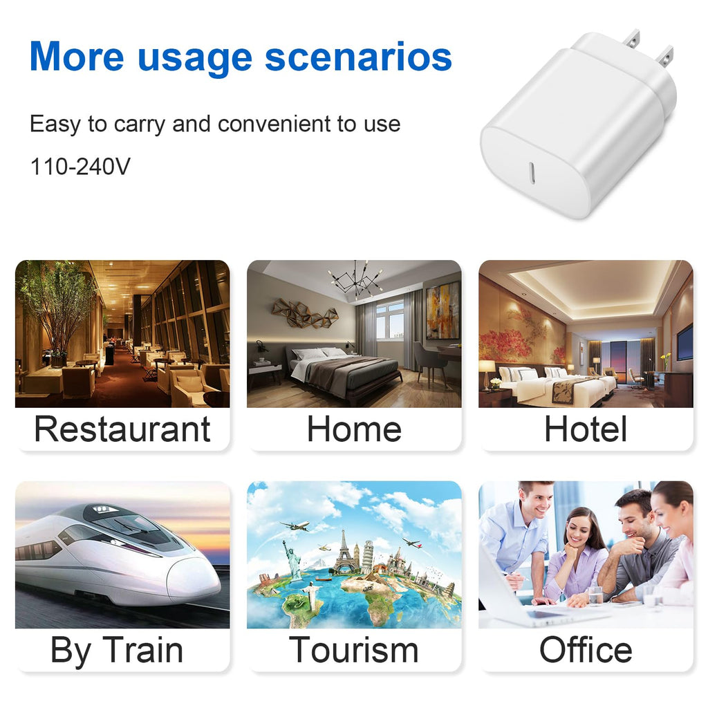 USB C Fast Charger,2 Pack Type C Fast Charger Wall Charger Super Fast Charging Block for Galaxy S24 S23 S22 S21 S20 Ultra S10 S9, Note 20 10 9, with 6ft USB C to Type C Cable 25W Charger Adapter