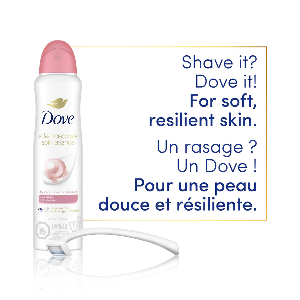 Dove Advanced Care Beauty Finish Dry Spray Antiperspirant Deodorant for Women with ¼ Moisturizers 107 g