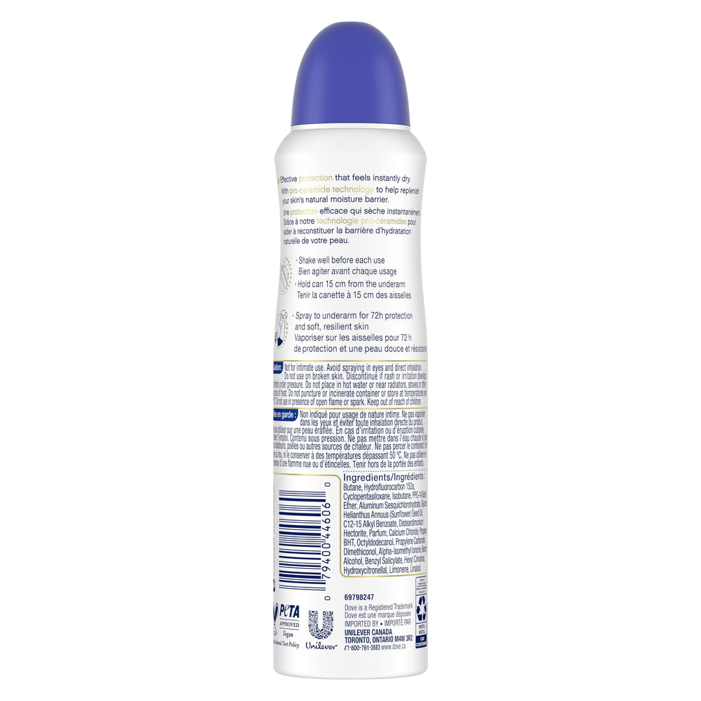 Dove Advanced Care Beauty Finish Dry Spray Antiperspirant Deodorant for Women with ¼ Moisturizers 107 g