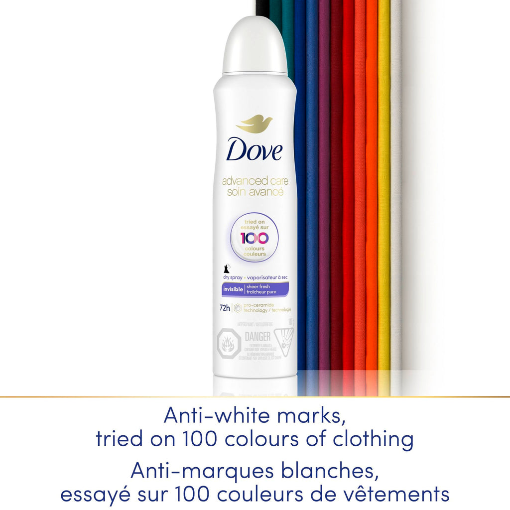 Dove Advanced Care Beauty Finish Dry Spray Antiperspirant Deodorant for Women with ¼ Moisturizers 107 g
