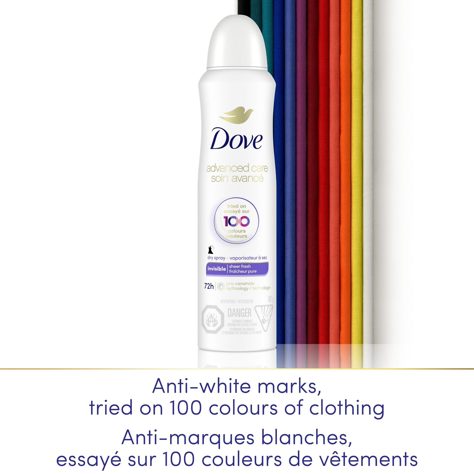 Dove Advanced Care Beauty Finish Dry Spray Antiperspirant Deodorant for Women with ¼ Moisturizers 107 g