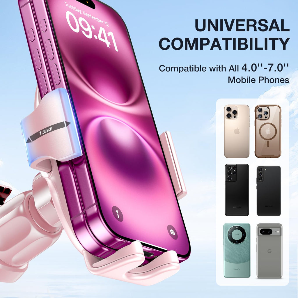 Miracase Phone Holder for Car Vent【2026 Wider Clamp & Metal Hook】 Car Phone Holder Mount for Vent Clip Hand Free Cell Phone Car Mount for iPhone 17 Pro Max 16 15 14 13 12 Samsung S25 Car Accesorries