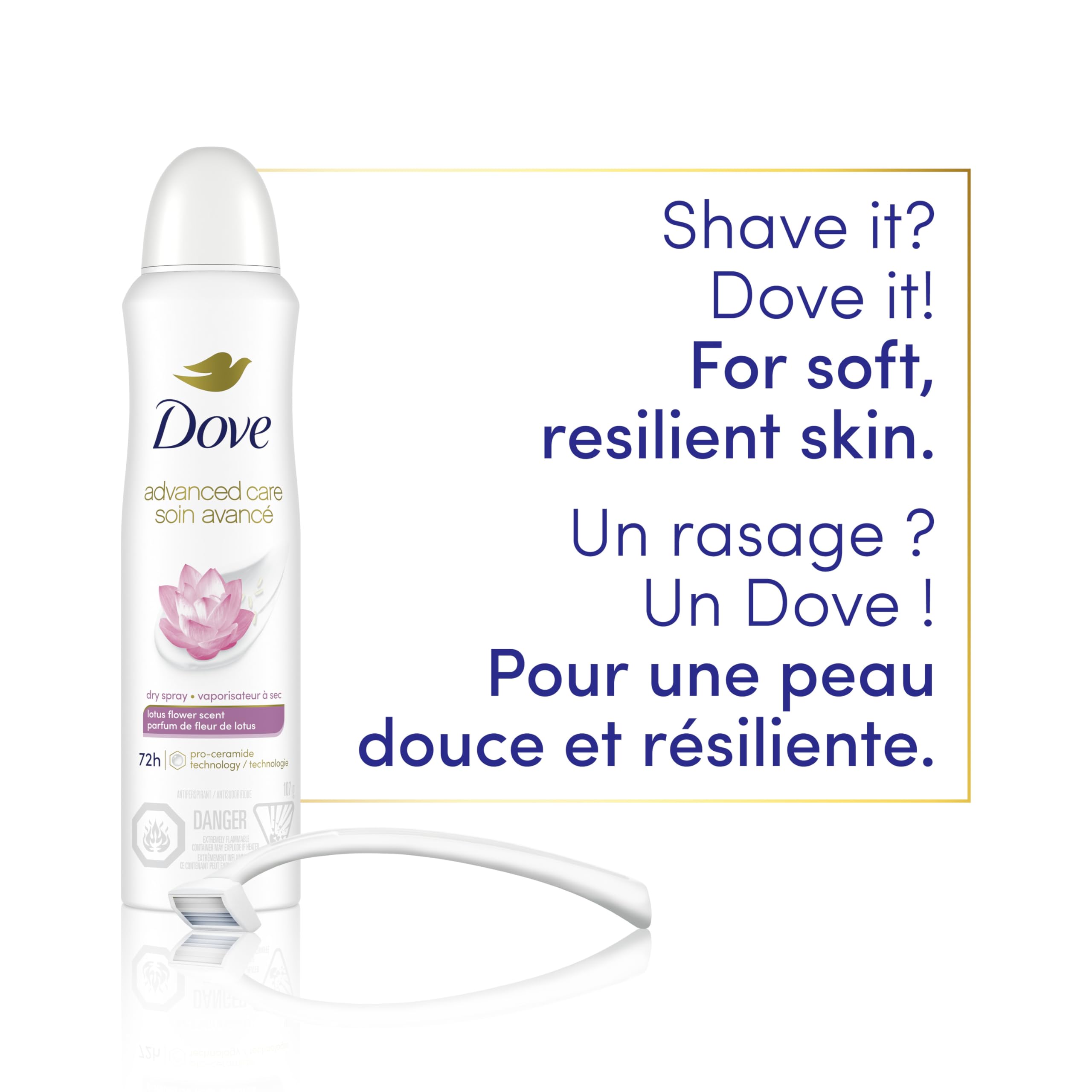 Dove Advanced Care Beauty Finish Dry Spray Antiperspirant Deodorant for Women with ¼ Moisturizers 107 g