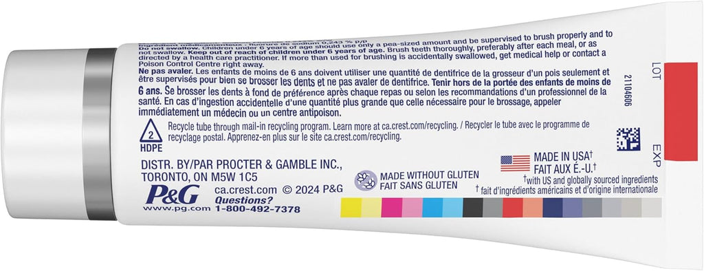 Crest 3D White Fluoride Toothpaste, Whitening Brilliance Charcoal, 85 mL