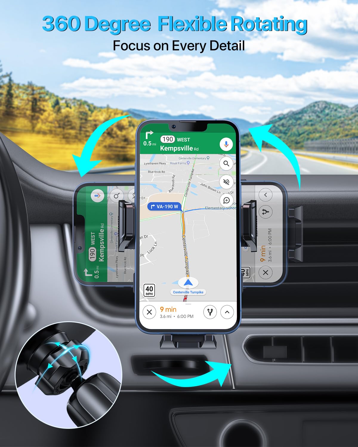 Miracase Phone Holder for Car Vent【2026 Wider Clamp & Metal Hook】 Car Phone Holder Mount for Vent Clip Hand Free Cell Phone Car Mount for iPhone 17 Pro Max 16 15 14 13 12 Samsung S25 Car Accesorries
