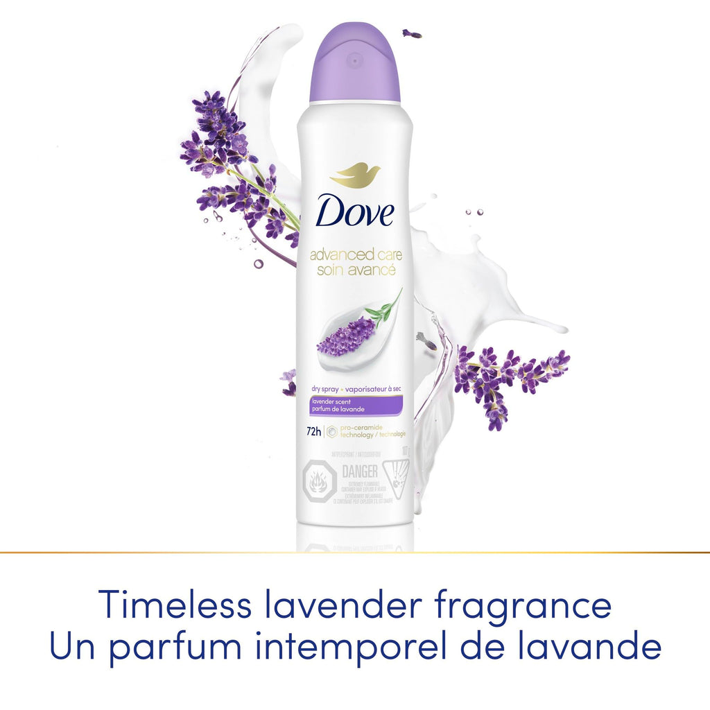 Dove Advanced Care Beauty Finish Dry Spray Antiperspirant Deodorant for Women with ¼ Moisturizers 107 g