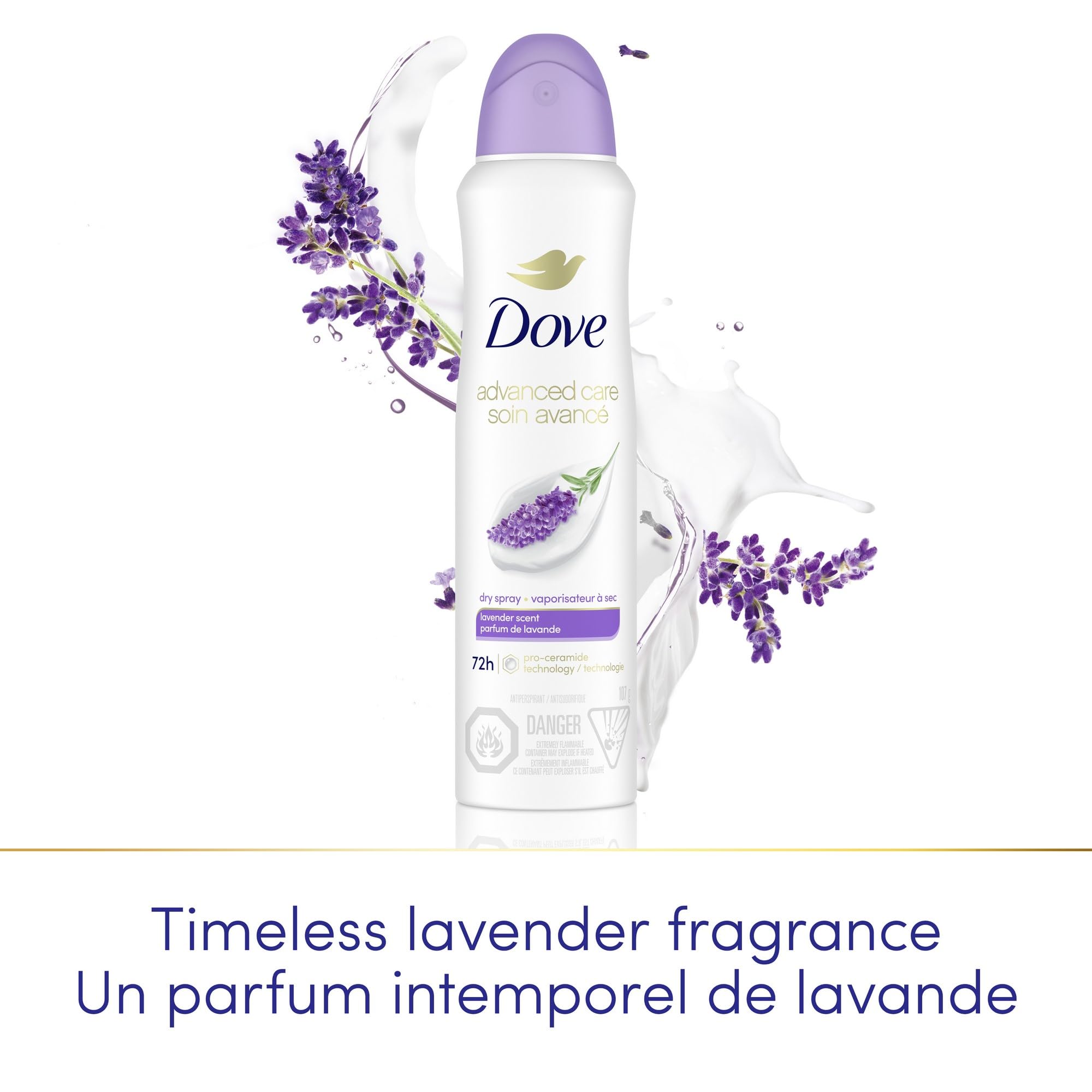 Dove Advanced Care Beauty Finish Dry Spray Antiperspirant Deodorant for Women with ¼ Moisturizers 107 g