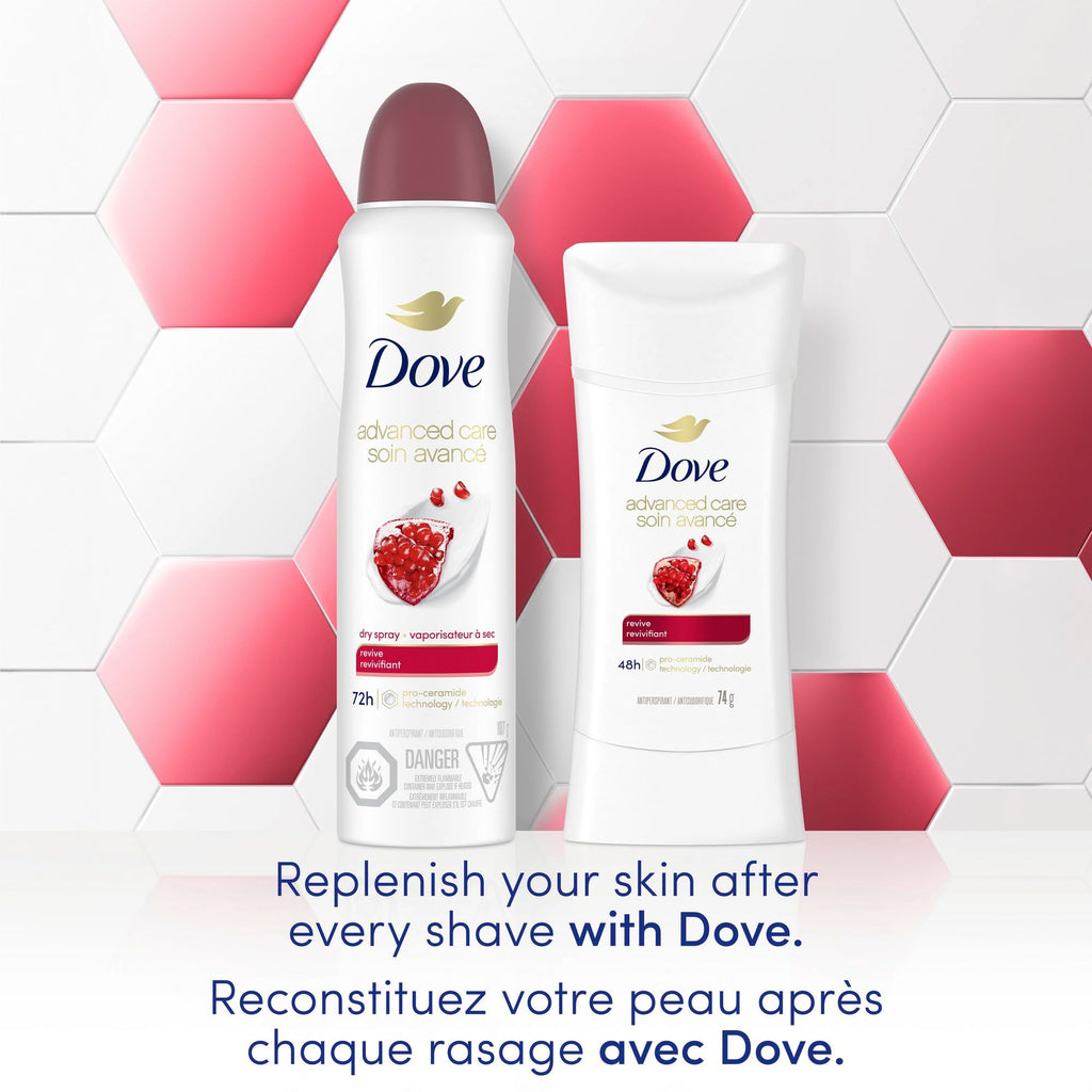 Dove Advanced Care Beauty Finish Dry Spray Antiperspirant Deodorant for Women with ¼ Moisturizers 107 g