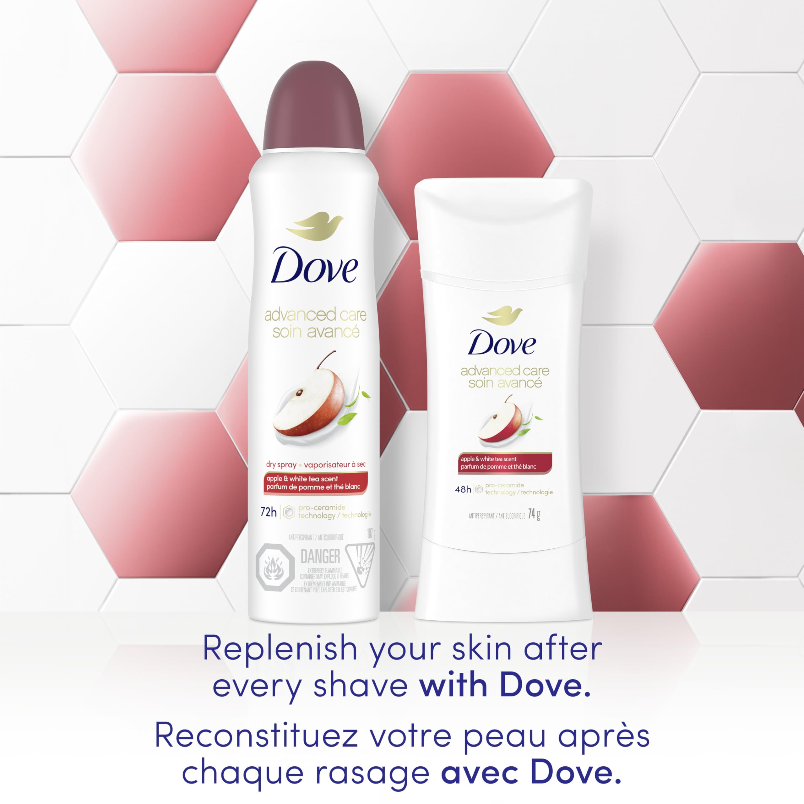 Dove Advanced Care Beauty Finish Dry Spray Antiperspirant Deodorant for Women with ¼ Moisturizers 107 g
