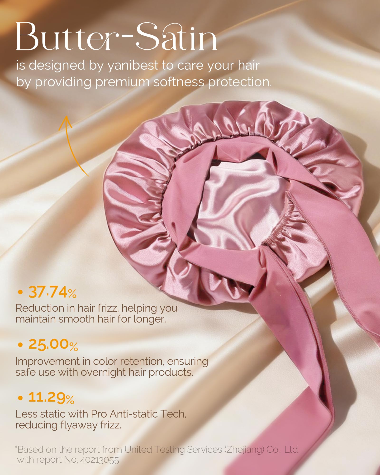 YANIBEST Double Layer Satin Silk Bonnet for Sleeping Hair Bonnet with Elastic Tie Band for Curly Hair Wig Caps