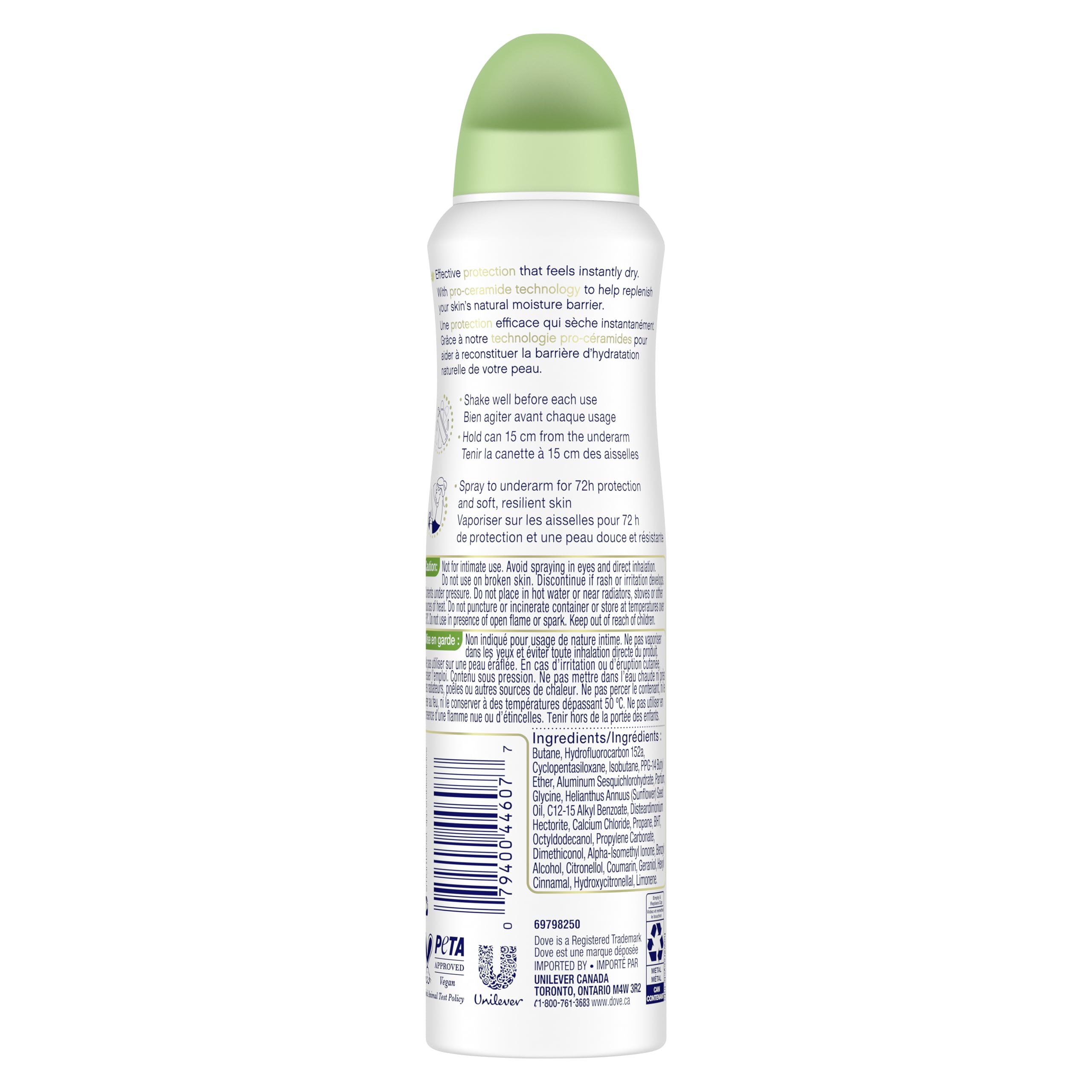 Dove Advanced Care Beauty Finish Dry Spray Antiperspirant Deodorant for Women with ¼ Moisturizers 107 g