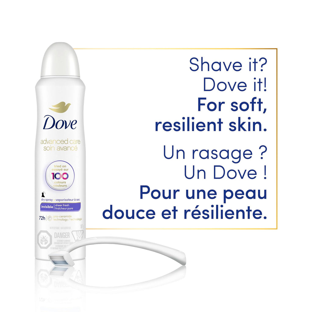 Dove Advanced Care Beauty Finish Dry Spray Antiperspirant Deodorant for Women with ¼ Moisturizers 107 g