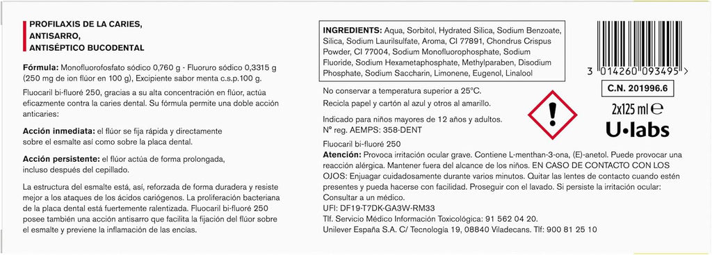 FLUOCARIL PASTA BIFLUORE DUPLO 125ML.