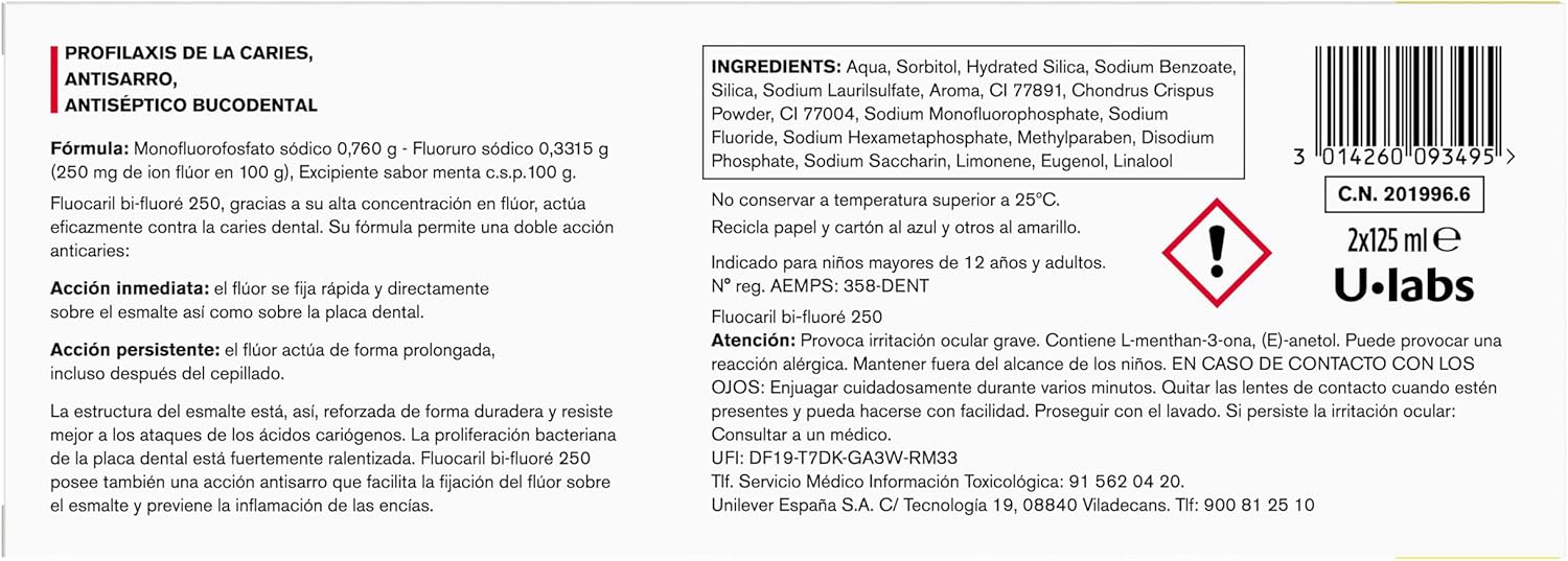 FLUOCARIL PASTA BIFLUORE DUPLO 125ML.