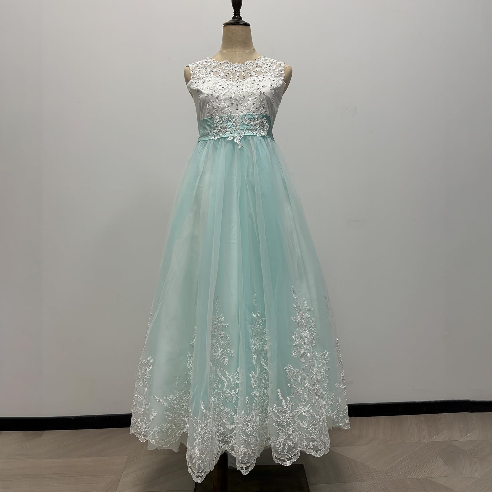 Girls Lace Princess Dress for Birthday Party Wedding Bridesmaid Prom Formal Ball Gown Puffy Tulle Dresses