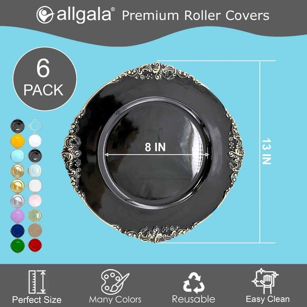 Allgala 13-Inch 6-Pack Heavy Quality Round Charger Plates-Reef Gold-HD80331