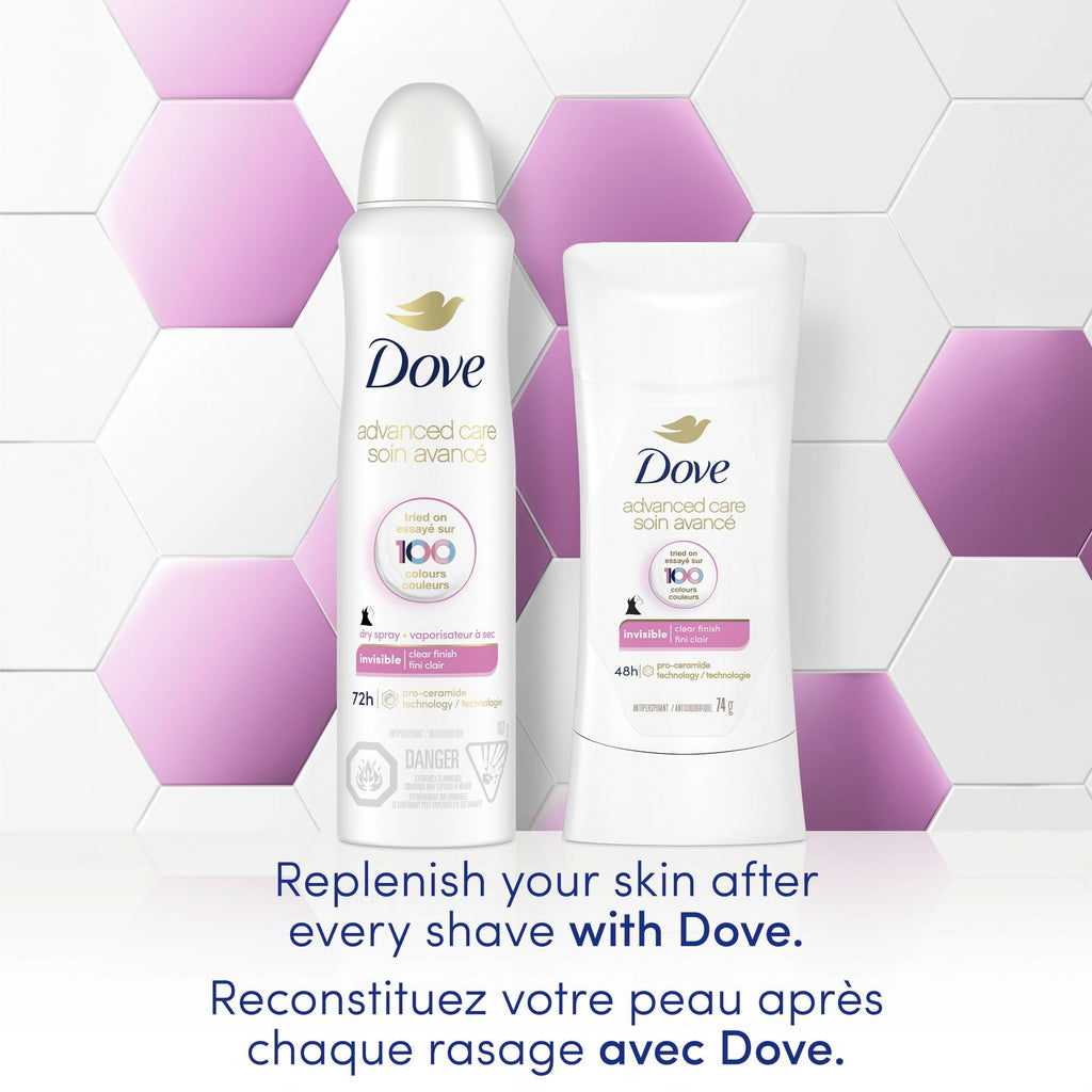 Dove Advanced Care Beauty Finish Dry Spray Antiperspirant Deodorant for Women with ¼ Moisturizers 107 g