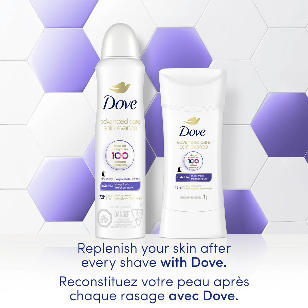 Dove Advanced Care Beauty Finish Dry Spray Antiperspirant Deodorant for Women with ¼ Moisturizers 107 g