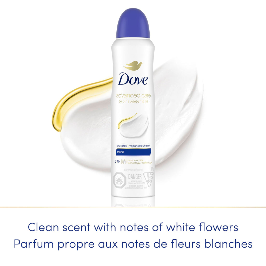 Dove Advanced Care Beauty Finish Dry Spray Antiperspirant Deodorant for Women with ¼ Moisturizers 107 g