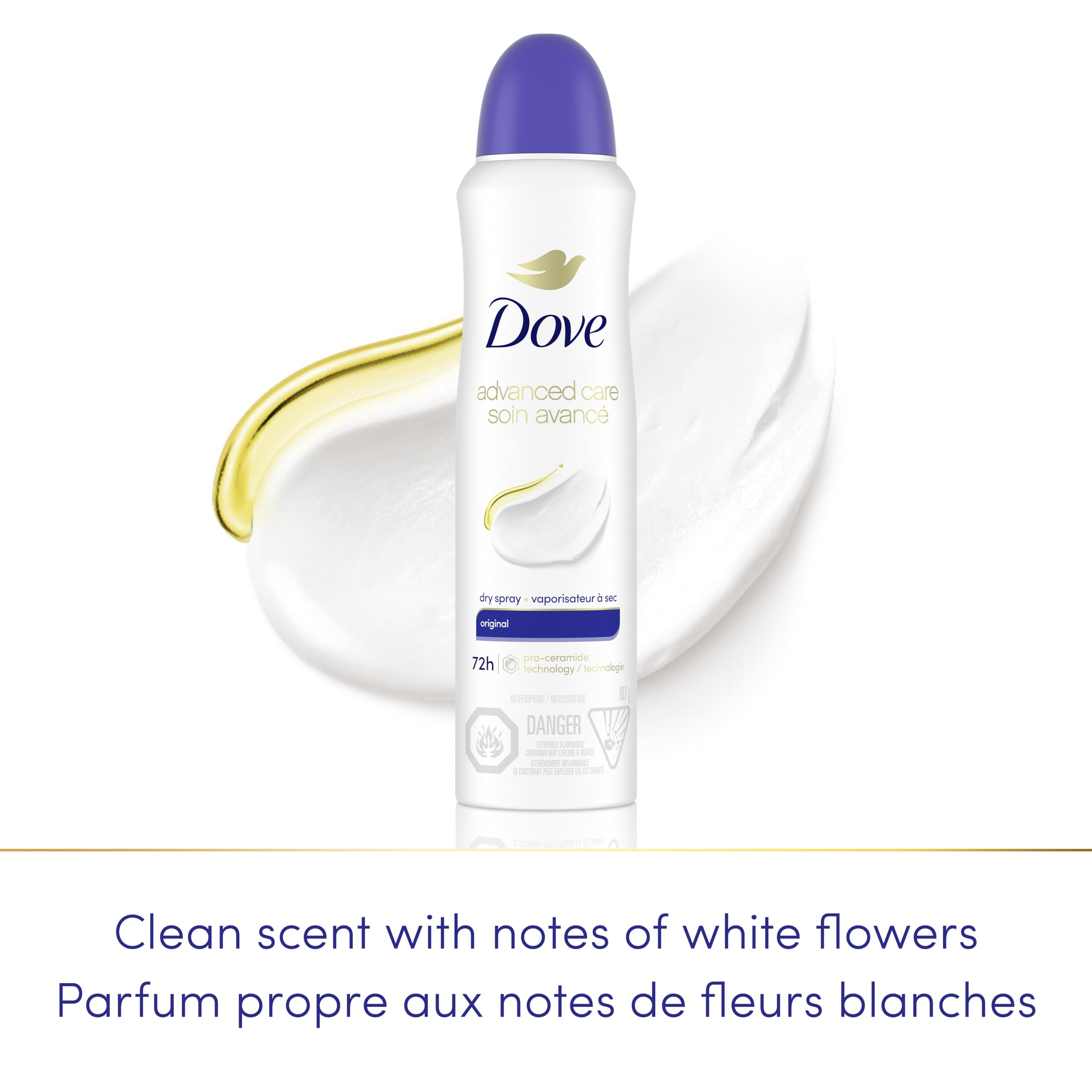 Dove Advanced Care Beauty Finish Dry Spray Antiperspirant Deodorant for Women with ¼ Moisturizers 107 g