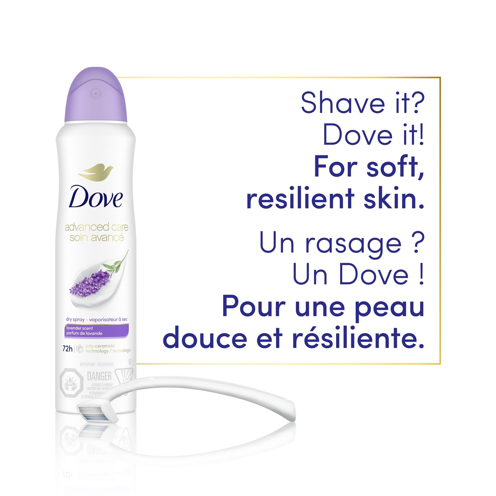 Dove Advanced Care Beauty Finish Dry Spray Antiperspirant Deodorant for Women with ¼ Moisturizers 107 g
