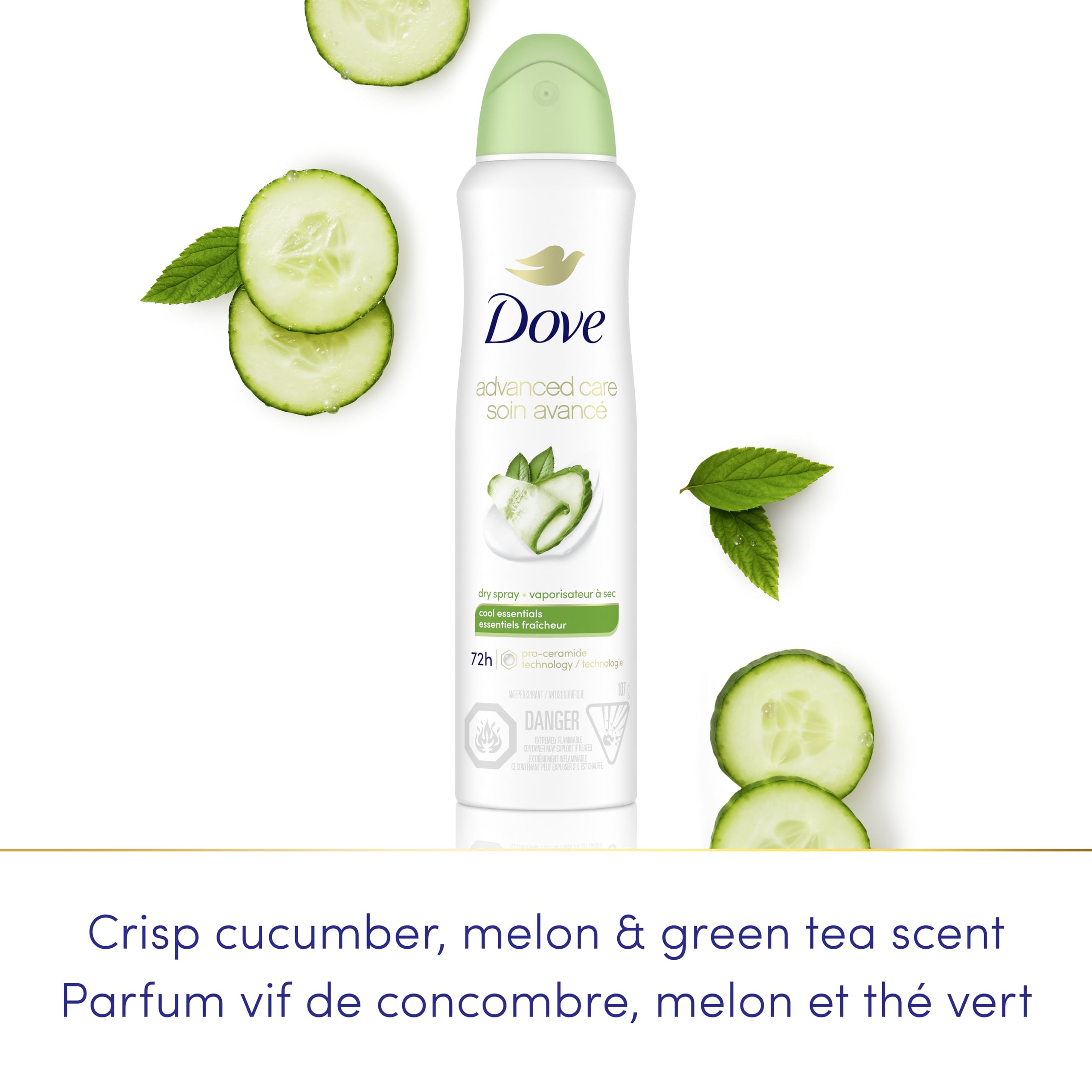 Dove Advanced Care Beauty Finish Dry Spray Antiperspirant Deodorant for Women with ¼ Moisturizers 107 g