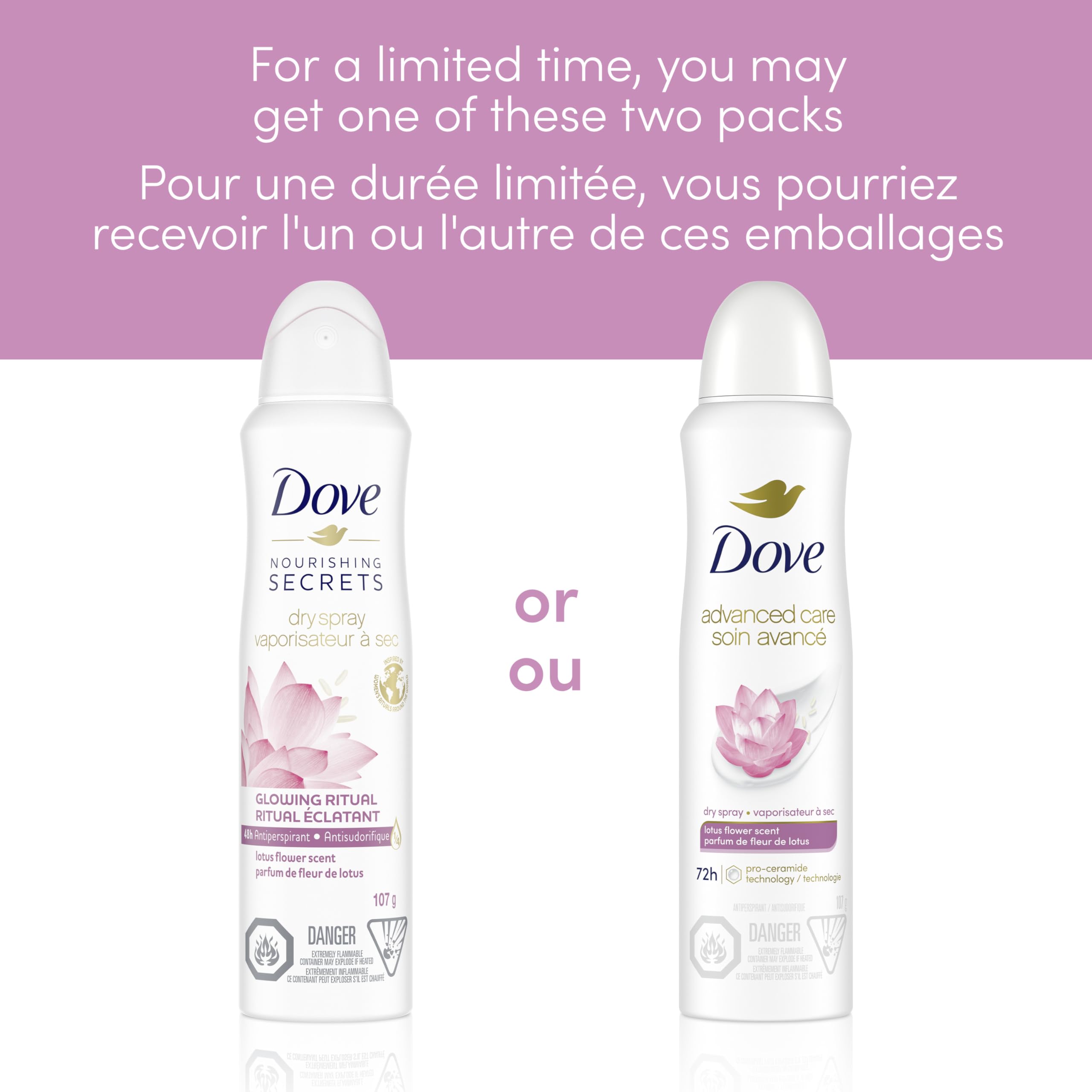Dove Advanced Care Beauty Finish Dry Spray Antiperspirant Deodorant for Women with ¼ Moisturizers 107 g